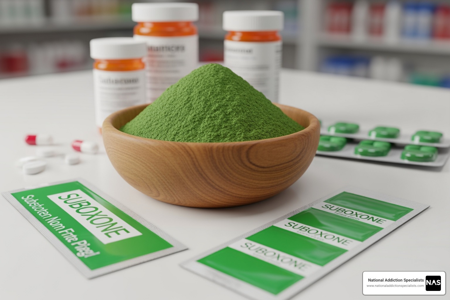 Kratom powder and Suboxone medication