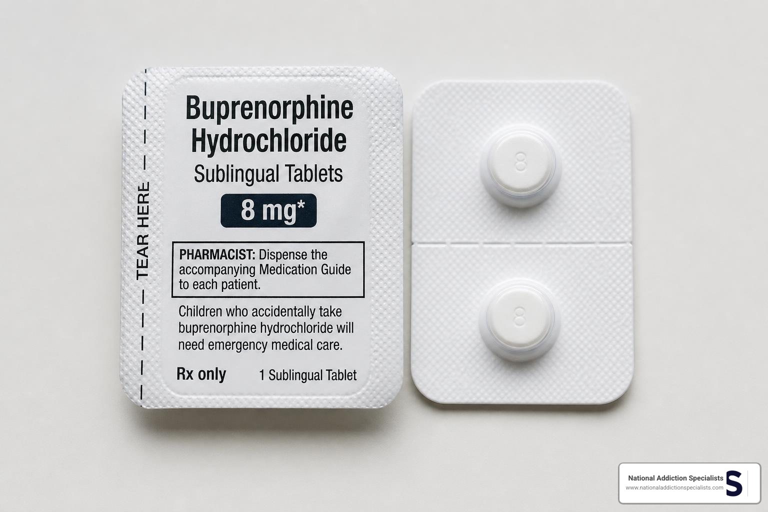 buprenorphine hydrochloride sublingual 8 mg tablets packaging