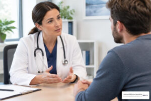 doctor speaking with a patient about detox